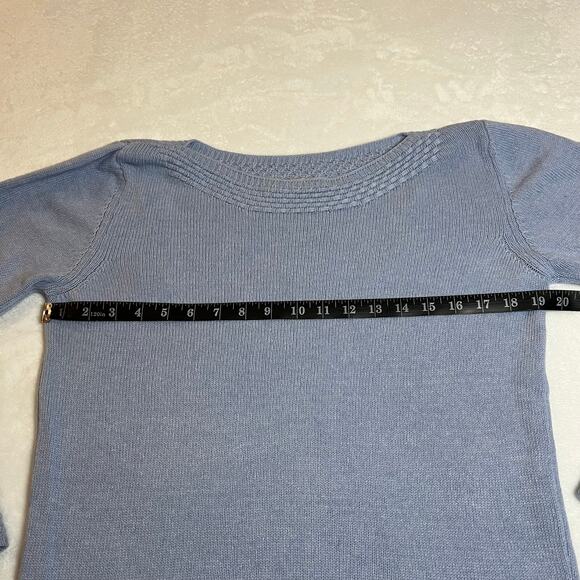 Benedetta B. Boat Neck Pullover Sweater Size L Lightweight Classic Wool Blend - Picture 7 of 8